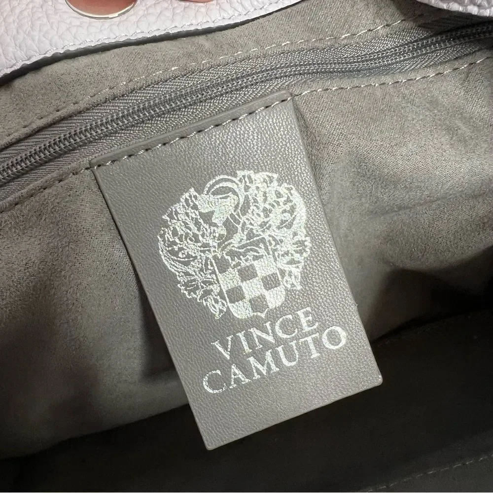 Vince Camuto Thistle Embossed Leather Slouchy Hobo Bag Chic Quiet Luxury